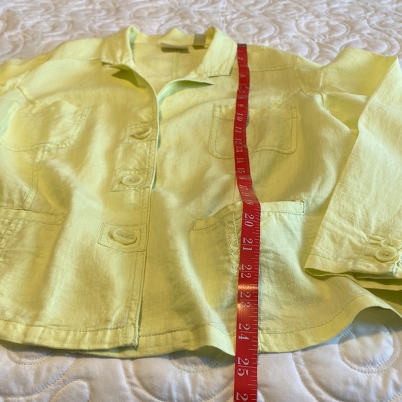 Chico’s 100% Linen Yellow Blazer - size 2 - Picture 6 of 13